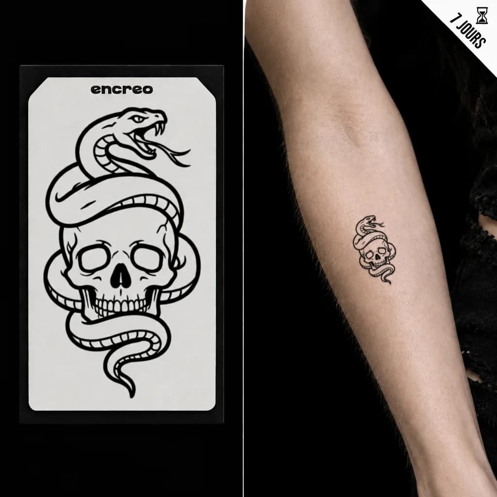 CRÂNE SERPENT - TATOUAGE TEMPORAIRE