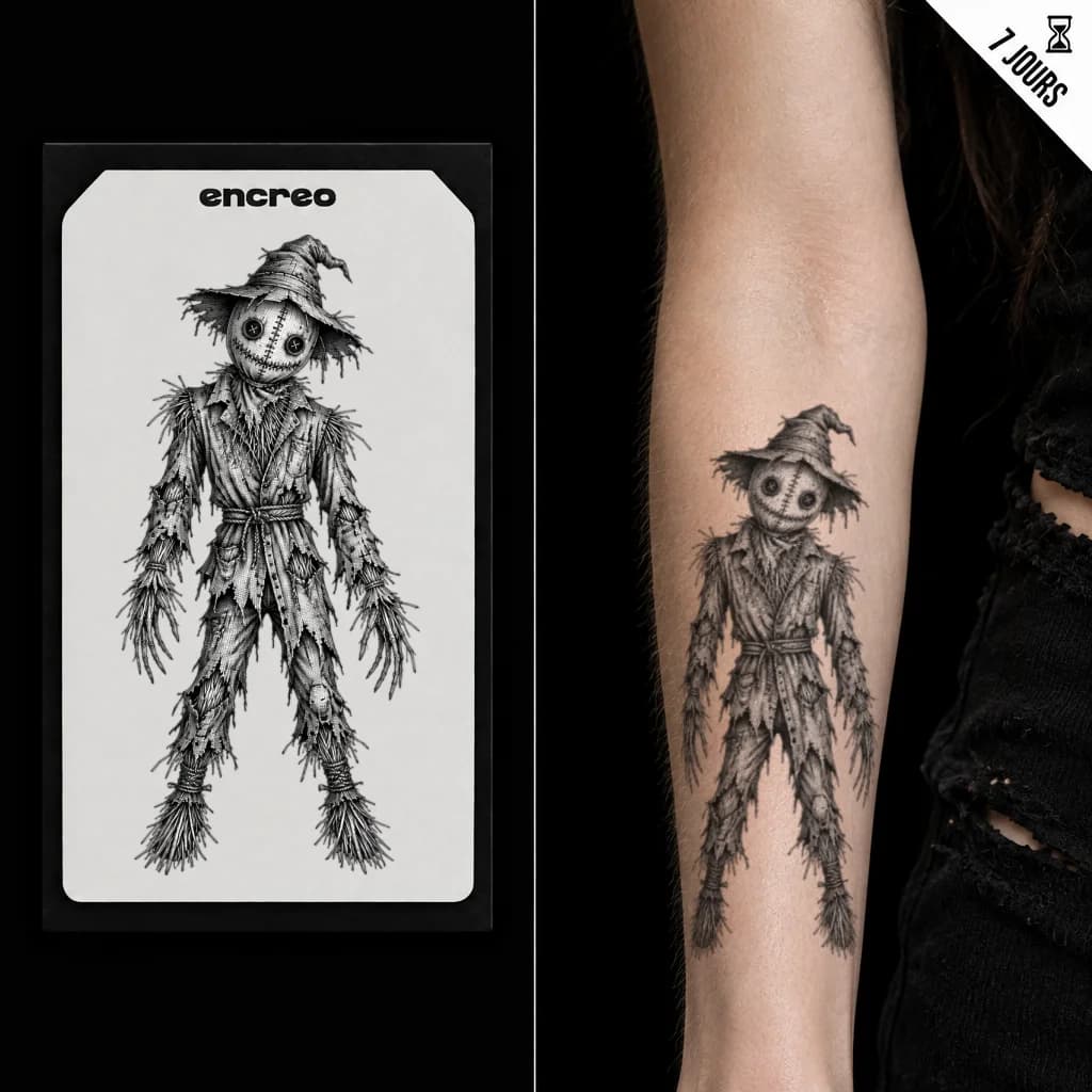 ÉPOUVANTAIL MENAÇANT - TATOUAGE TEMPORAIRE