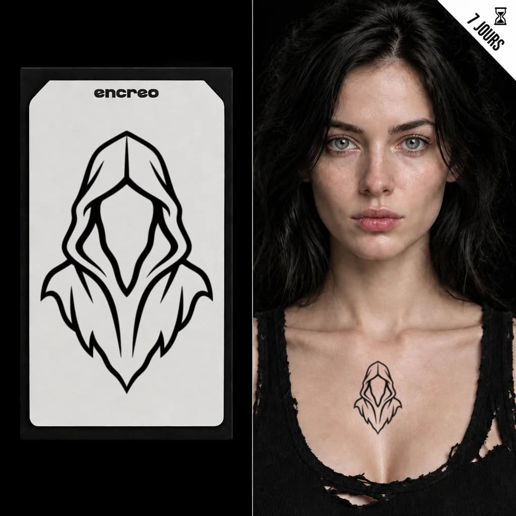 SILHOUETTE CAPUCHE - TATOUAGE TEMPORAIRE — visuel 1