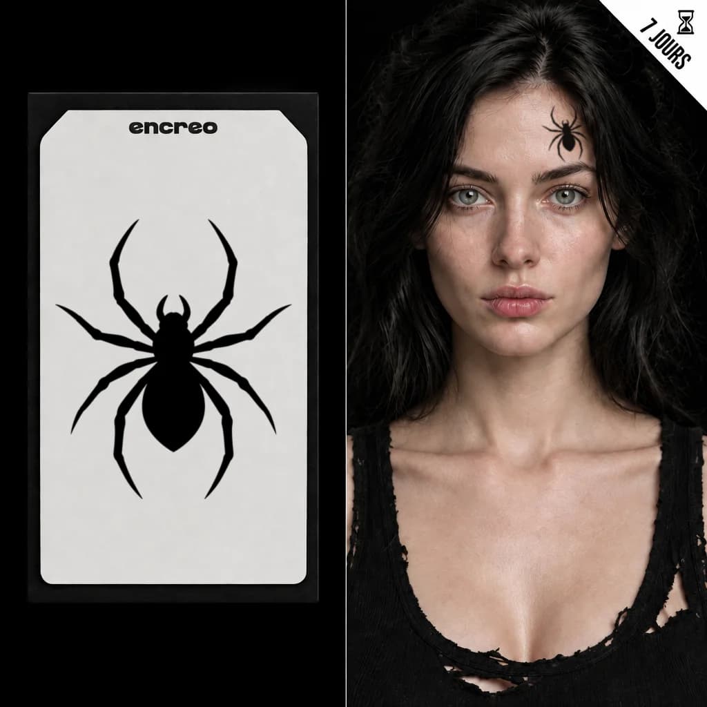 ARAIGNÉE SILHOUETTE CORNUE - TATOUAGE TEMPORAIRE