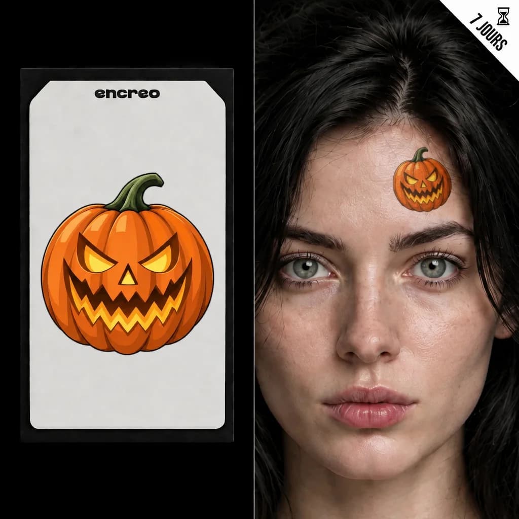 CITROUILLE HALLOWEEN - TATOUAGE TEMPORAIRE