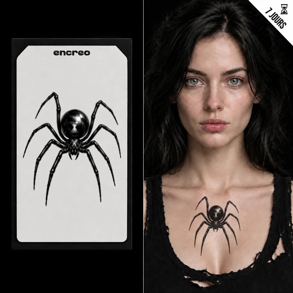 ARAIGNÉE VEUVE NOIRE - TATOUAGE TEMPORAIRE