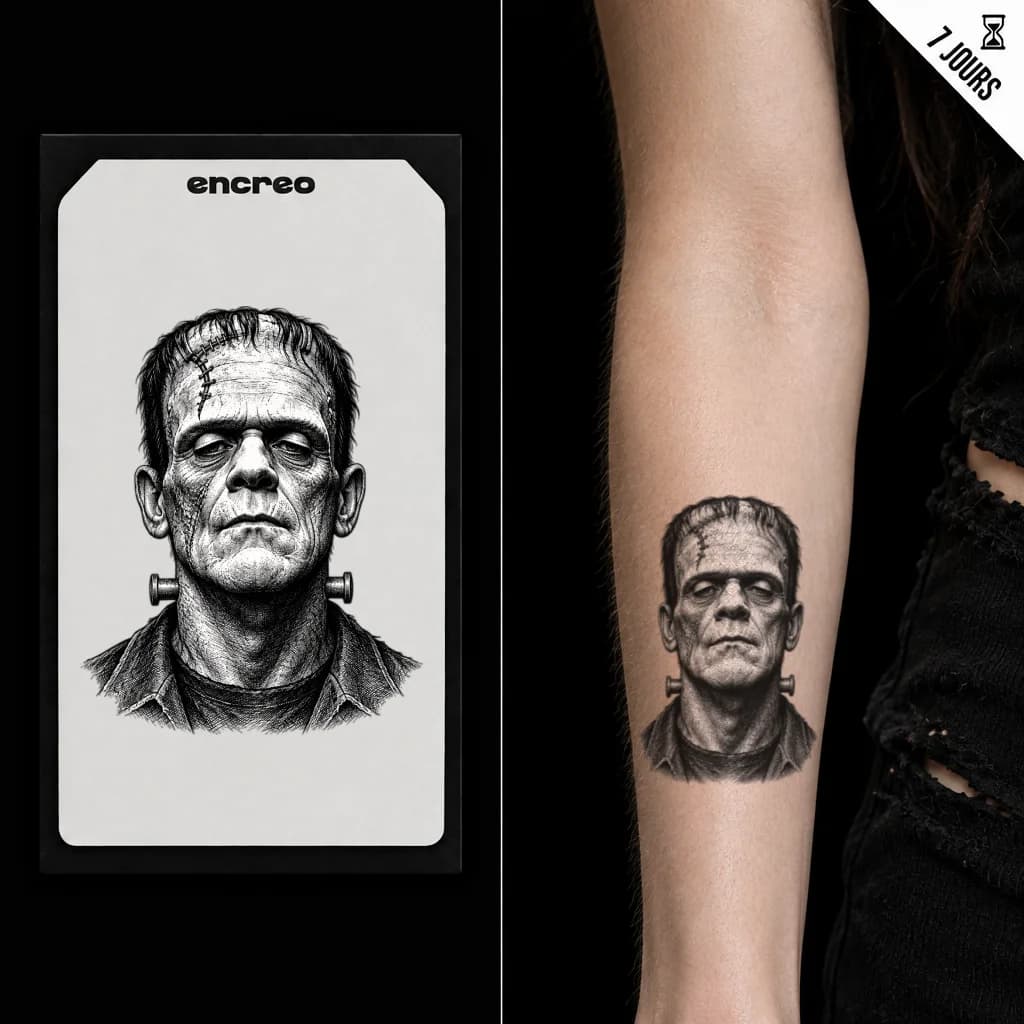 FRANKENSTEIN DÉTAILLÉ - TATOUAGE TEMPORAIRE — visuel 1