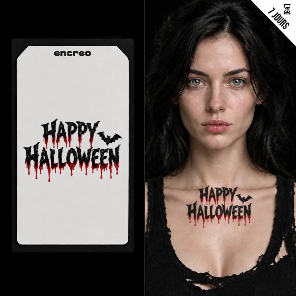 HAPPY HALLOWEEN - TATOUAGE TEMPORAIRE — visuel 1