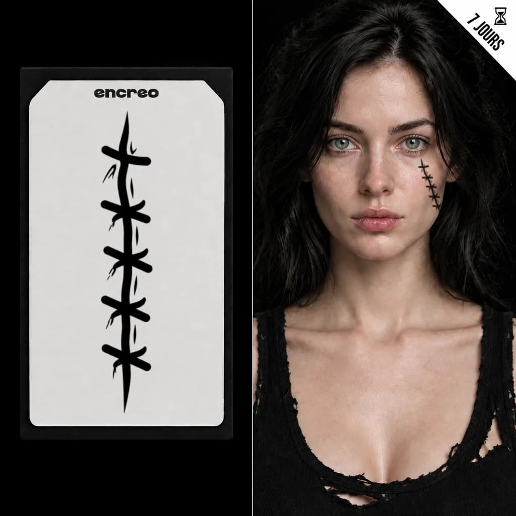 CICATRICE POINTS DE SUTURE - TATOUAGE TEMPORAIRE — visuel 1