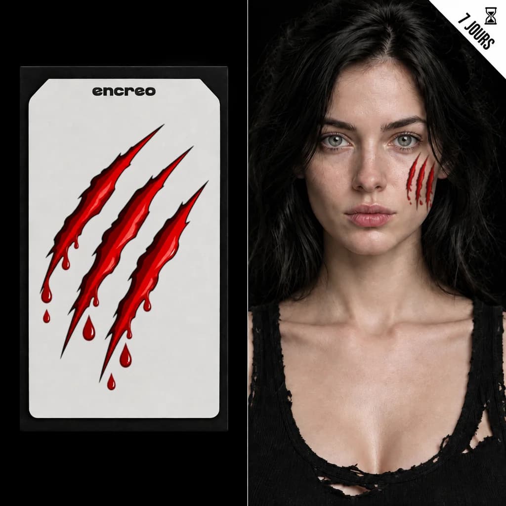 TRIPLE GRIFFURE ROUGE - TATOUAGE TEMPORAIRE