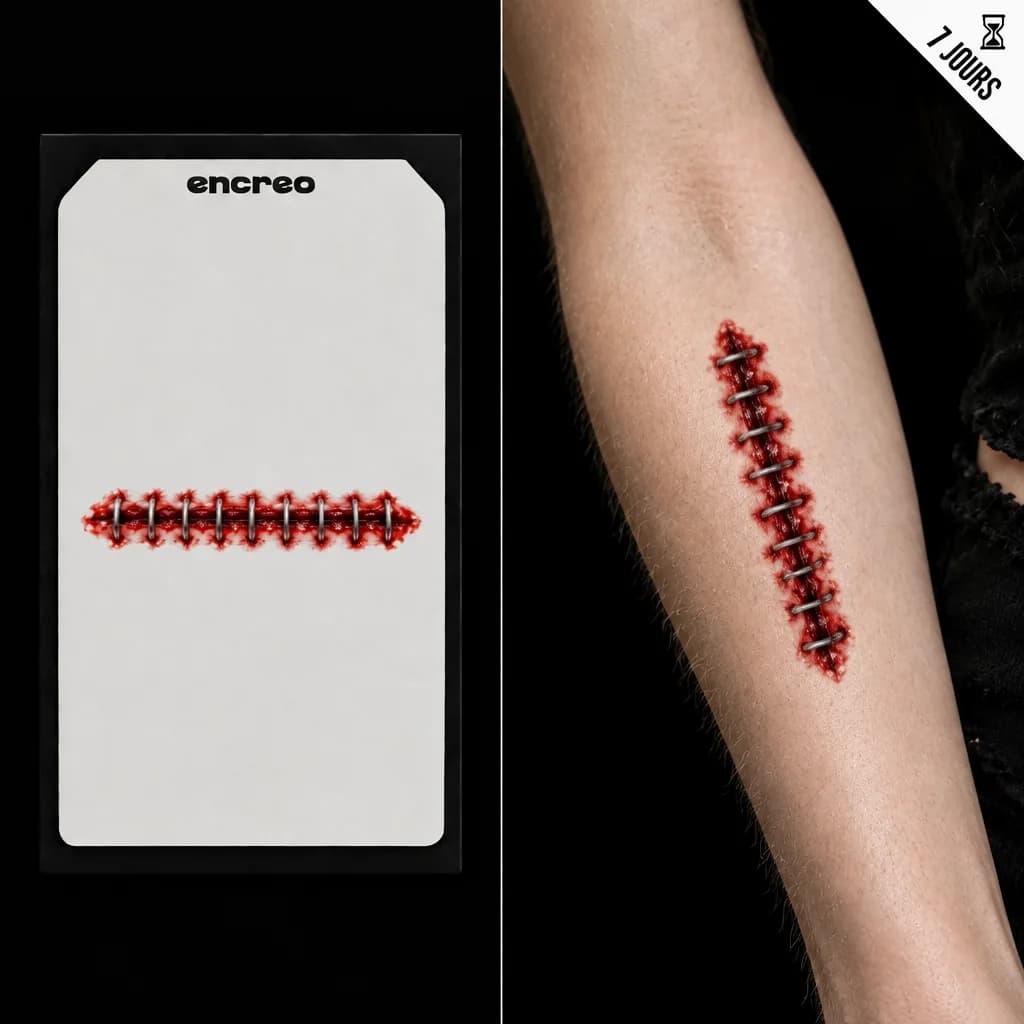 PLAIE RECOUSUE ANNEAUX - TATOUAGE TEMPORAIRE
